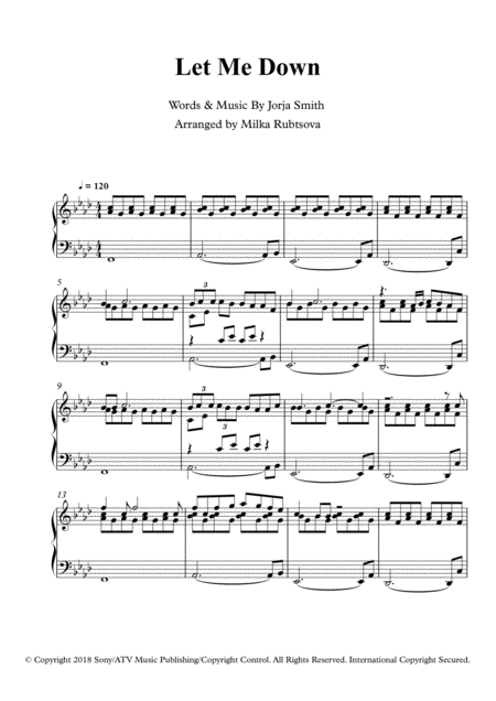 Free Sheet Music Let Me Down