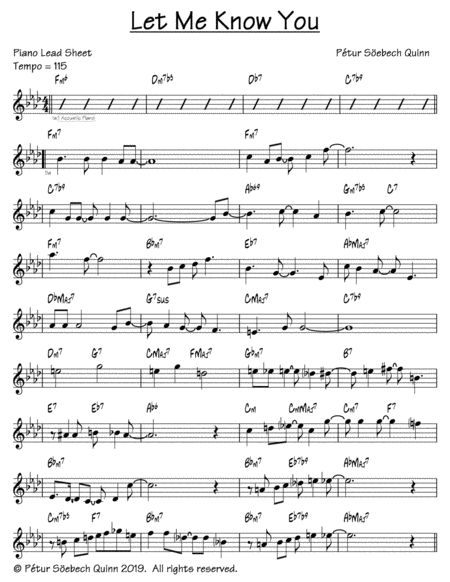 Free Sheet Music Let Me Know You