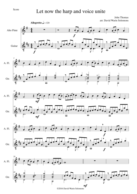 Let Now The Harp And Voice Unite For Alto Flute And Guitar Sheet Music