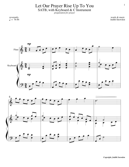 Let Our Prayer Rise Up To You Sheet Music