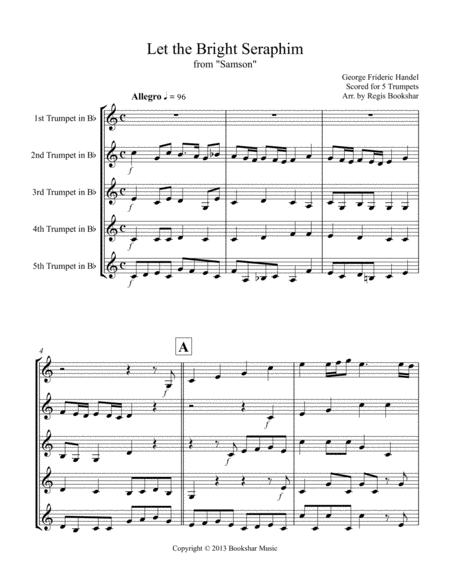 Free Sheet Music Let The Bright Seraphim From Samson 5 Trp