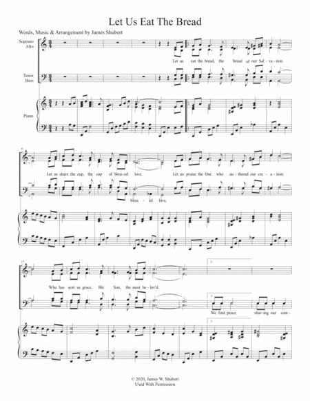 Free Sheet Music Let Us Eat The Bread