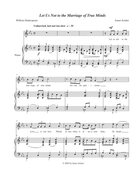 Let Us Not To The Marriage Of True Minds Sheet Music