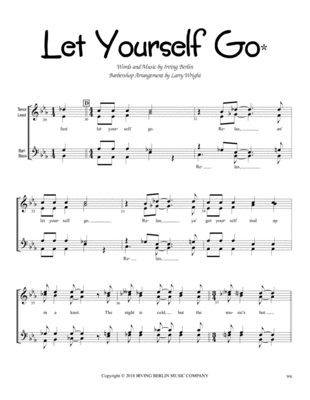 Let Yourself Go Women Sheet Music