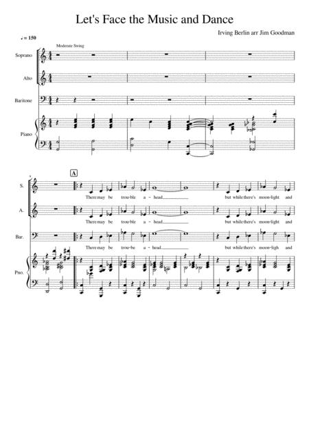 Lets Face The Music And Dance Irving Berlin Arr For Sab Choir By Jim Goodman Sheet Music