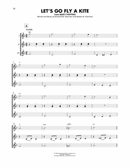 Free Sheet Music Lets Go Fly A Kite From Mary Poppins