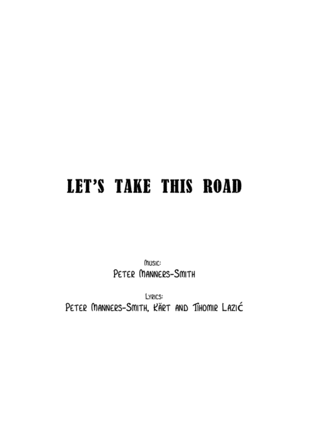 Lets Take This Road Sheet Music