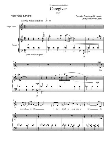 Free Sheet Music Letters From A Poet In Italy Caregiver Mvt Ii