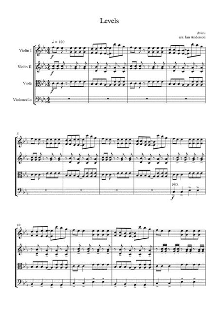 Free Sheet Music Levels String Quartet