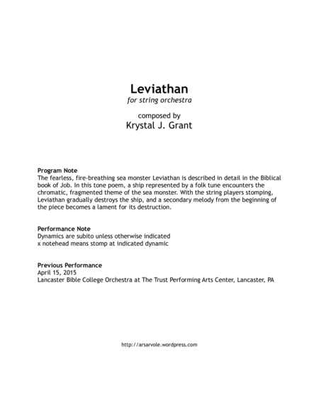 Free Sheet Music Leviathan
