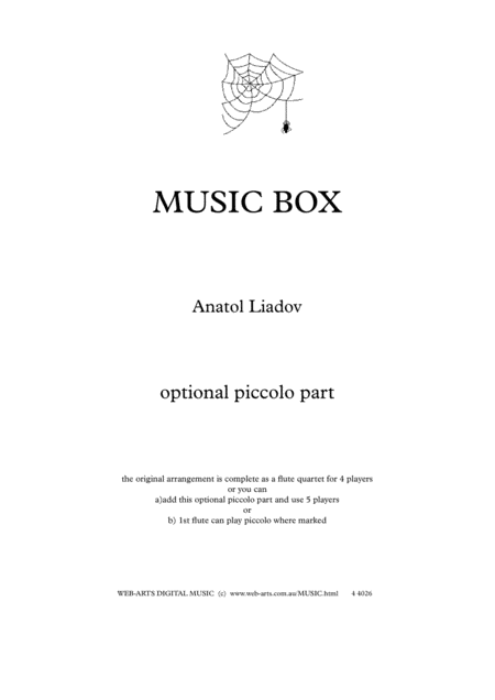 Free Sheet Music Liadov Musicbox Optional Piccolo Part