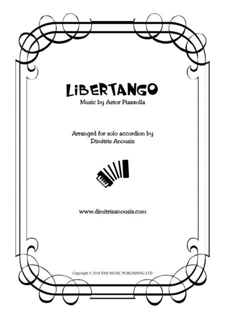 Libertango Amazing Solo Accordion Arrangement Sheet Music