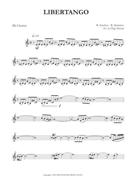 Free Sheet Music Libertango For Clarinet And Piano