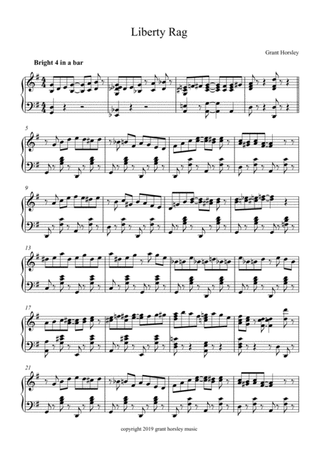 Liberty Rag Solo Piano Intermediate Sheet Music