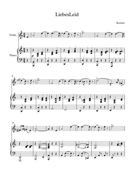 Free Sheet Music Liebesleid Violin And Piano