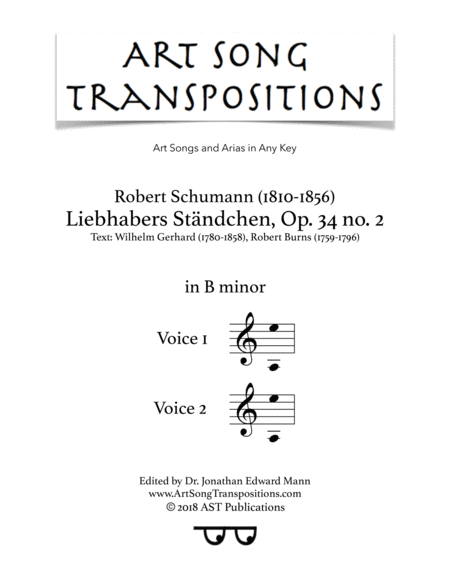 Free Sheet Music Liebhabers Stndchen Op 34 No 2 B Minor