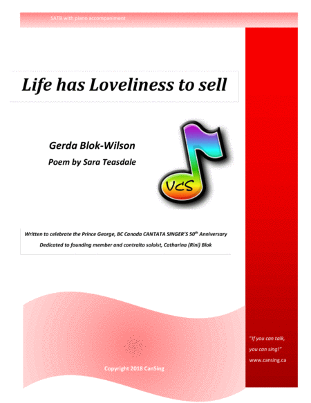 Life Has Loveliness To Sell Sheet Music