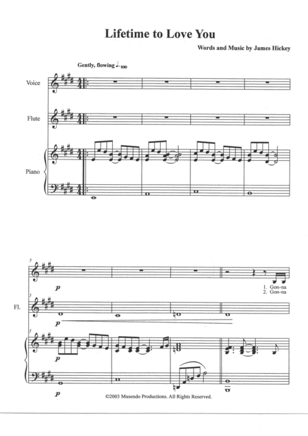 Lifetime To Love You Sheet Music