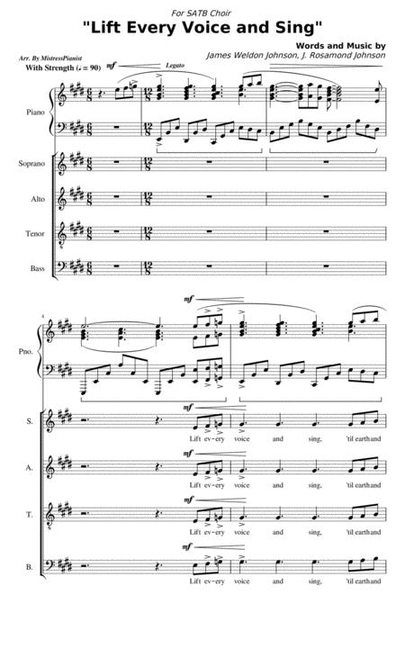 Lift Every Voice And Sing Satb Choral Sheet Music