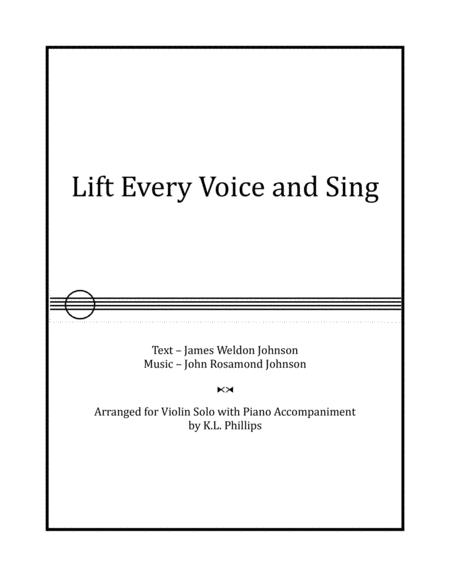 Lift Every Voice And Sing Violin Solo With Piano Accompaniment Sheet Music