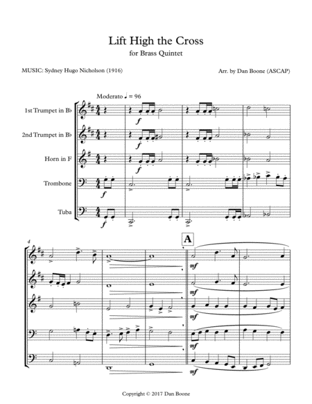 Lift High The Cross Sheet Music