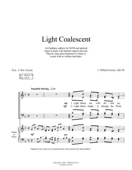 Light Coalescent Sheet Music