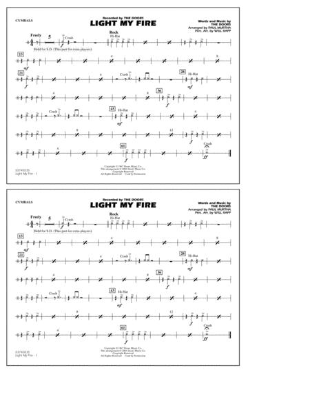 Free Sheet Music Light My Fire Arr Paul Murtha Cymbals