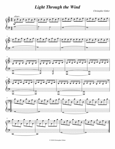 Light Through The Wind Sheet Music