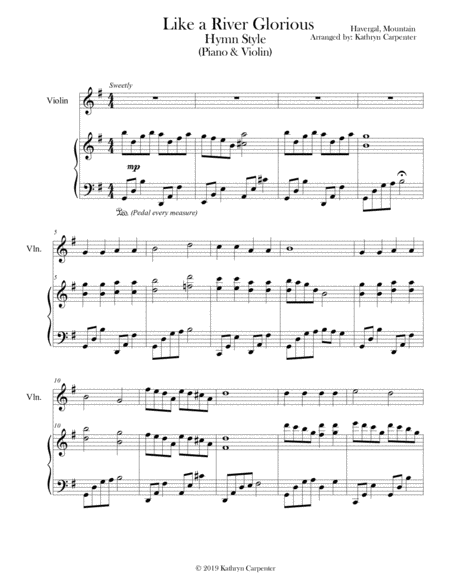 Like A River Glorious Piano Violin Sheet Music