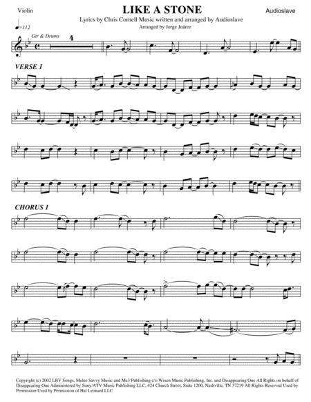 Free Sheet Music Like A Stone Violin