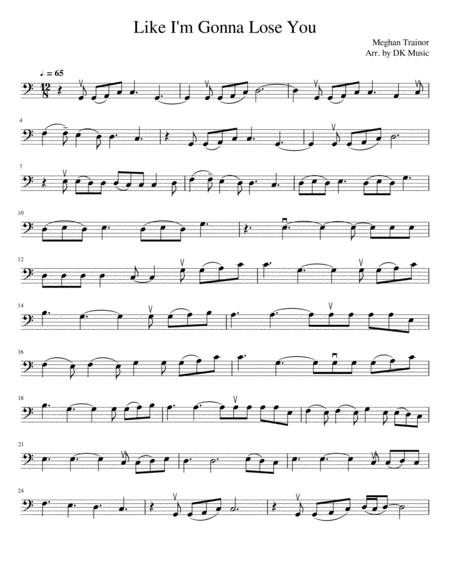 Like I M Gonna Lose You Cello Solo Sheet Music