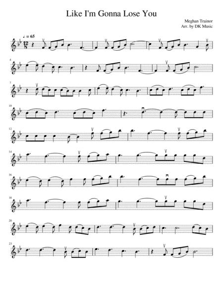 Like I M Gonna Lose You Violin Solo Sheet Music