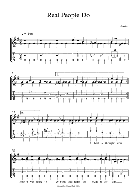 Free Sheet Music Like Real People Do For Ukulele