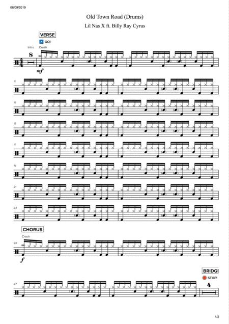 Lil Nas X Ft Billy Ray Cyrus Old Tow Road Sheet Music