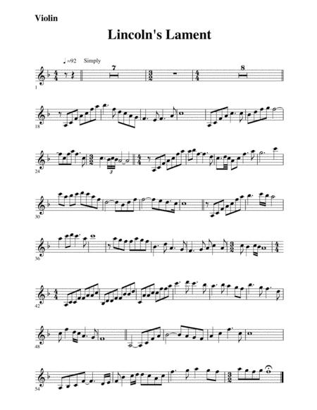 Lincolns Lament Violin Part Sheet Music