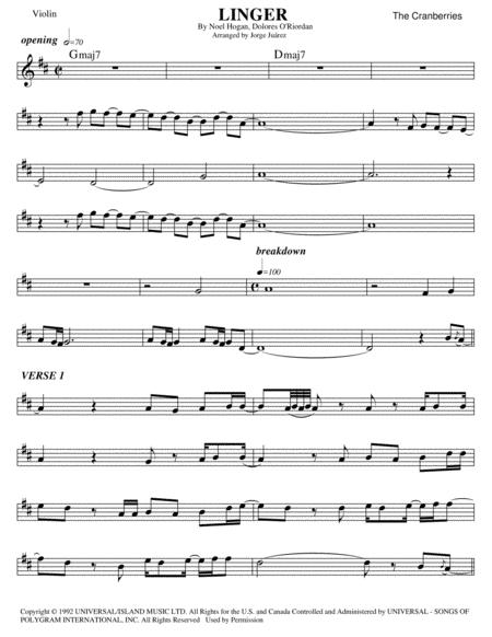 Free Sheet Music Linger Violin