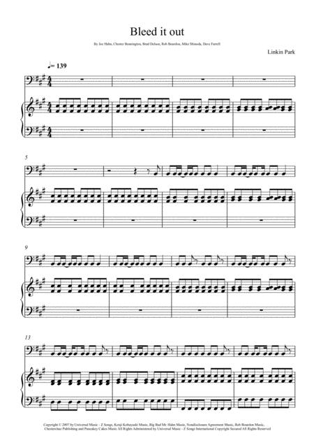 Linkin Park Bleed It Out Violoncello Solo Sheet Music