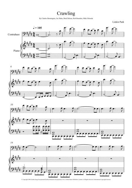 Free Sheet Music Linkin Park Crawling Contrabass Solo