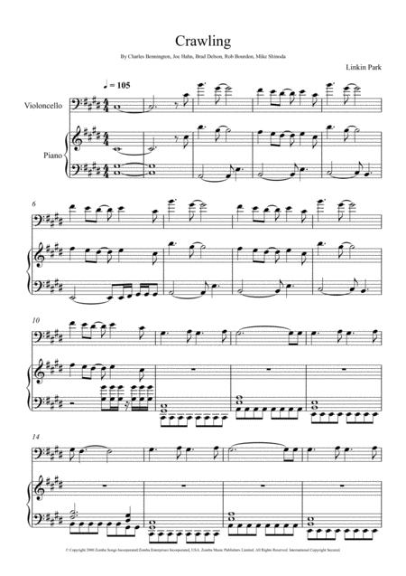 Free Sheet Music Linkin Park Crawling Violoncello Solo