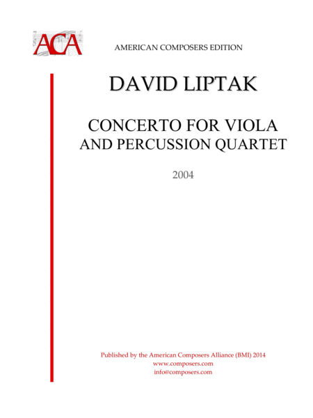 Free Sheet Music Liptak Concerto For Viola And Percussion Quartet