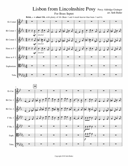 Free Sheet Music Lisbon From Lincolnshire Posy