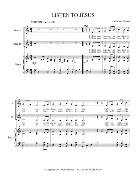 Listen To Jesus Sheet Music