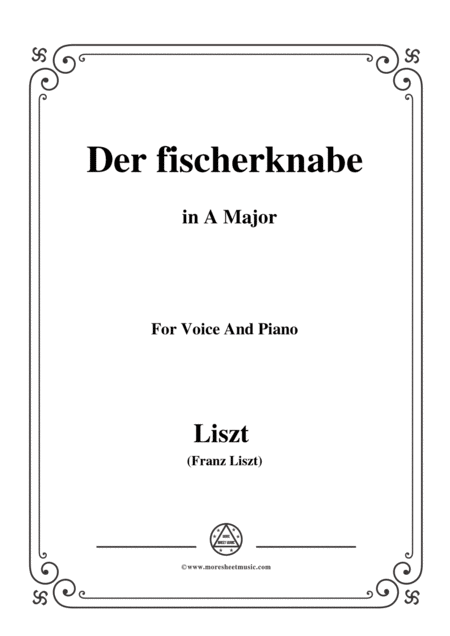 Liszt Der Fischerknabe In A Major For Voice And Piano Sheet Music