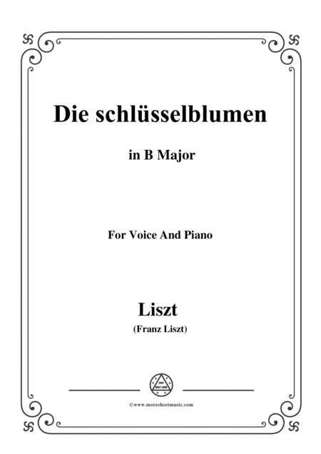 Free Sheet Music Liszt Die Schlsselblumen In B Major For Voice And Piano