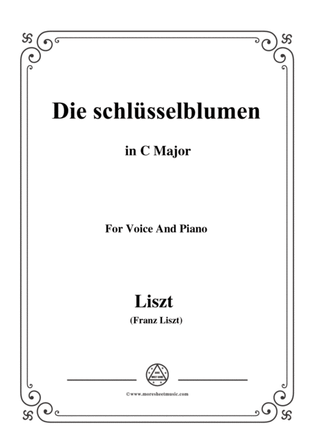 Free Sheet Music Liszt Die Schlsselblumen In C Major For Voice And Piano