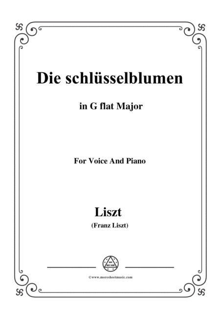 Free Sheet Music Liszt Die Schlsselblumen In G Flat Major For Voice And Piano