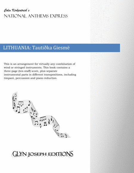 Free Sheet Music Lithuania National Anthem Tautika Giesm