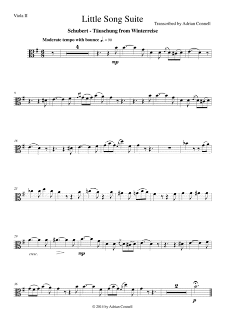 Free Sheet Music Litte Song Suite For Five Violas Viola 2