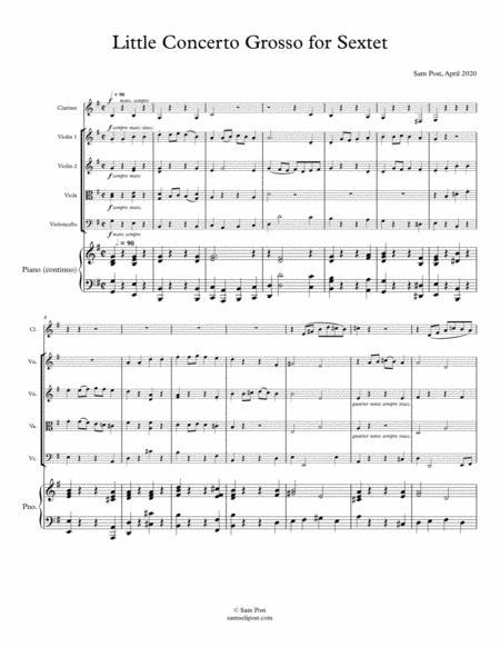 Free Sheet Music Little Concerto Grosso For Sextet Op 56