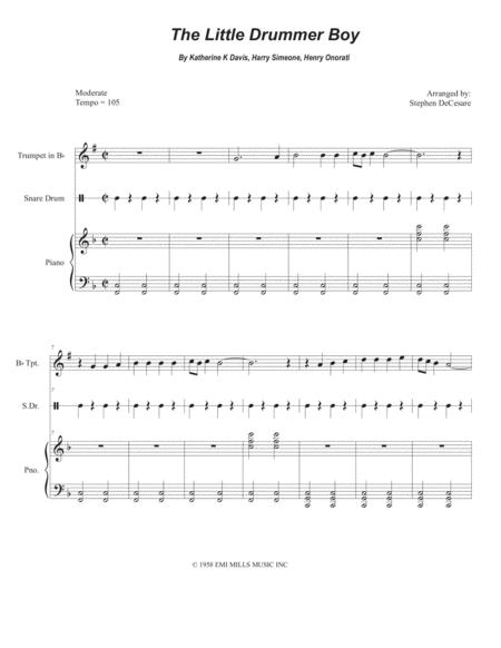 Little Drummer Boy For Bb Trumpet Solo And Piano Sheet Music